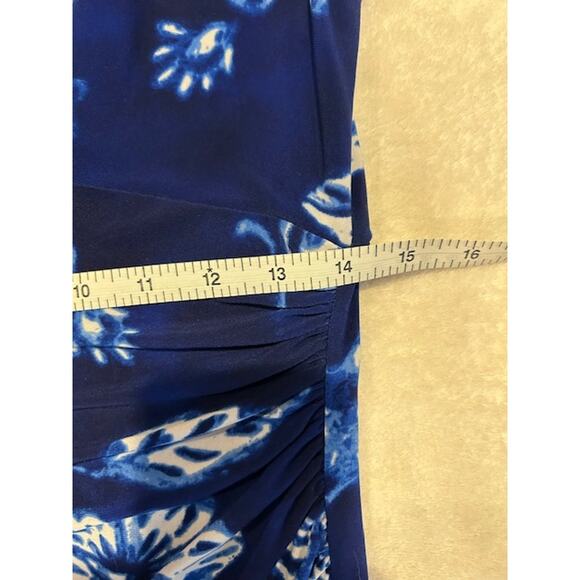 RALPH LAUREN LRL Dress Blue Floral Stretch Jersey Sheath Women's Size 6 - Picture 5 of 6